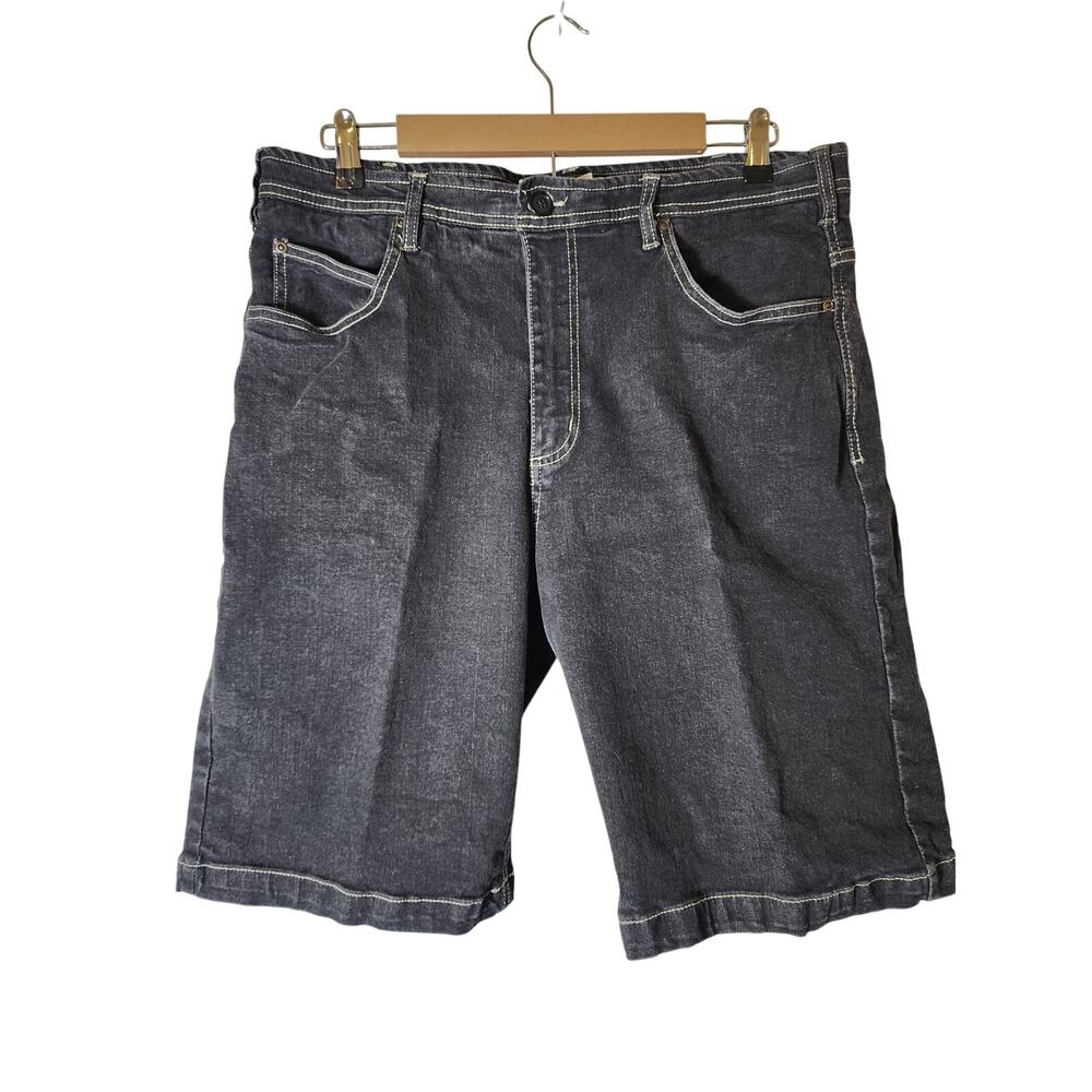 DUKE Black Denim Y2K Classic Heavy Stitch Jorts Shorts SZ 36/38